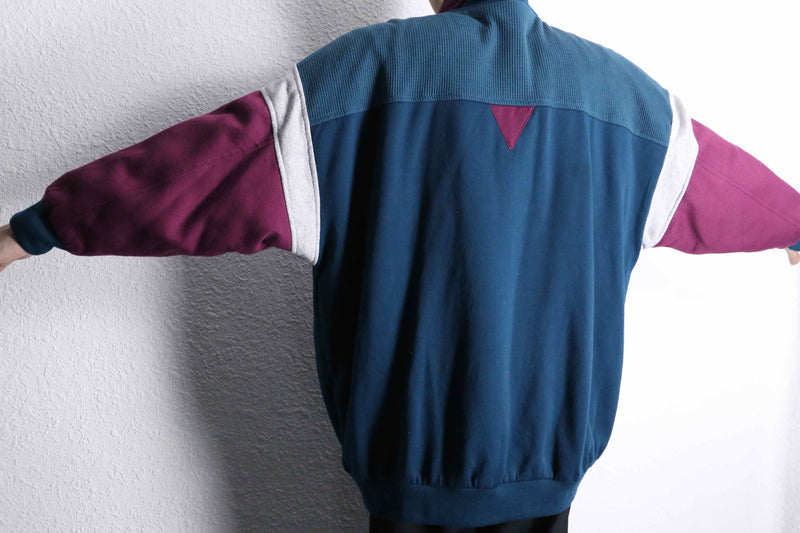 sweat × nylon reversible blouson