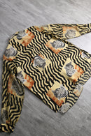 tiger pattern sheer layer shirt