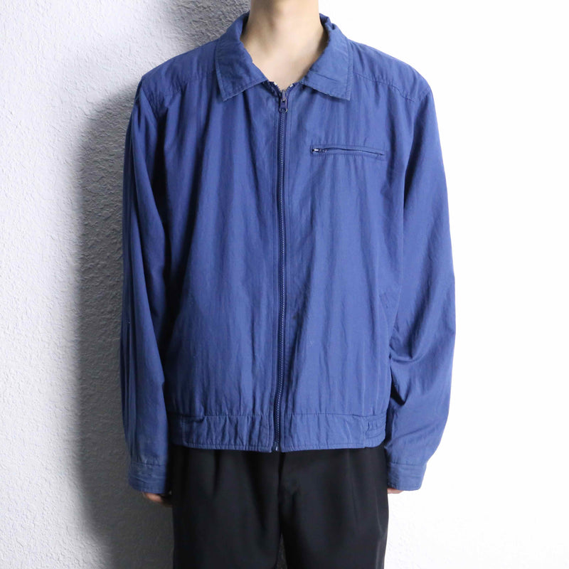 reversible zip-up blouson : check＆navy