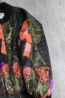 picasso like pattern blouson