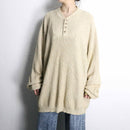 ”Eddie Bauer” beige color henley neck knit
