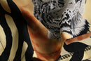 tiger pattern sheer layer shirt