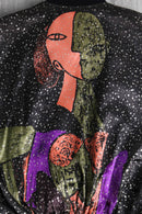 picasso like pattern blouson