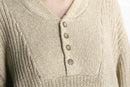 ”Eddie Bauer” beige color henley neck knit