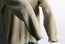 ”Eddie Bauer” beige color henley neck knit