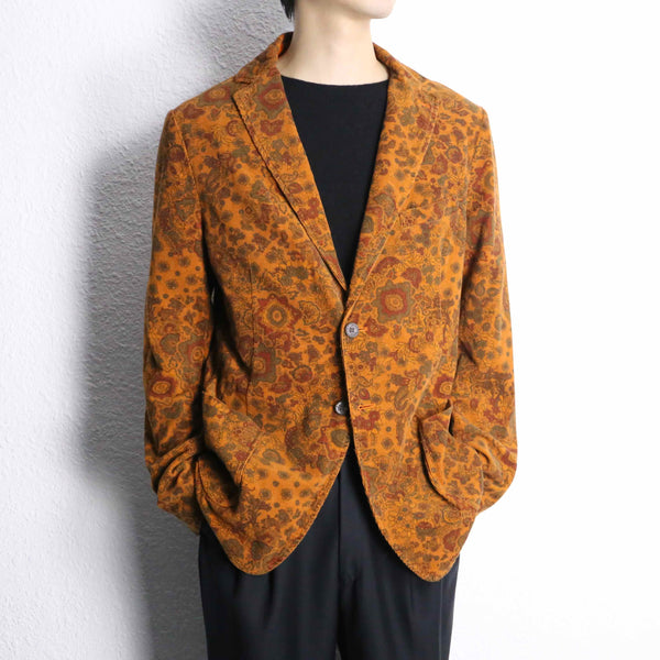 paisley design corduroy easy tailored jacket