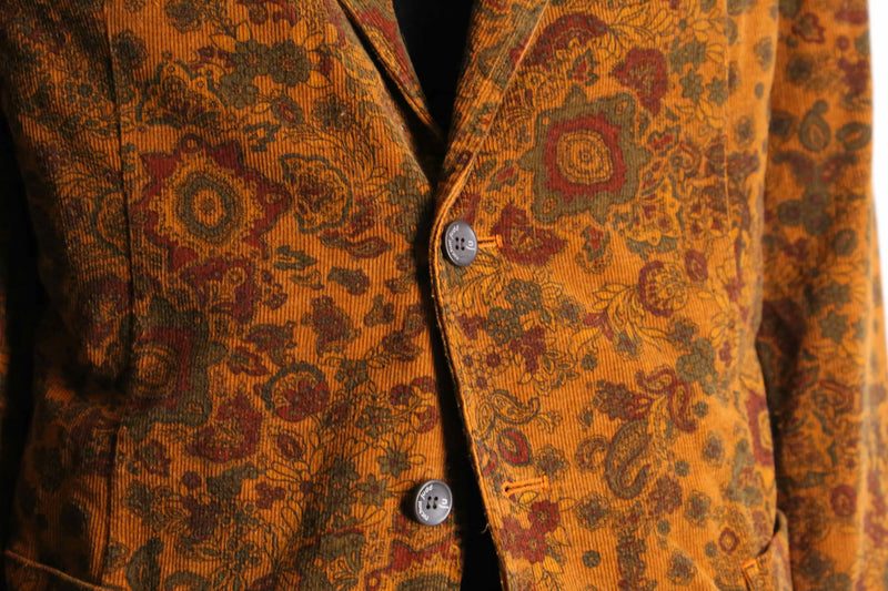 paisley design corduroy easy tailored jacket