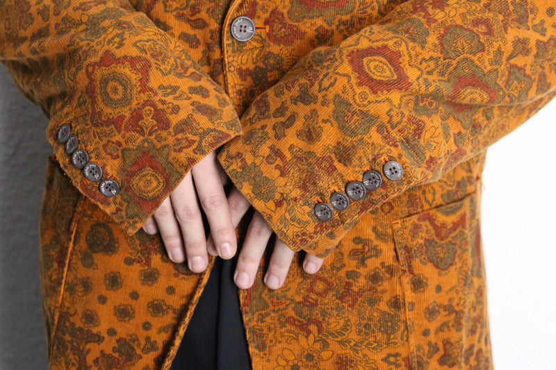 paisley design corduroy easy tailored jacket