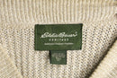 ”Eddie Bauer” beige color henley neck knit