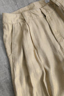 2000s GAP gold thread weaving 2tuck linen rayon baggy slacks