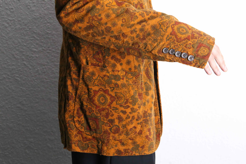 paisley design corduroy easy tailored jacket