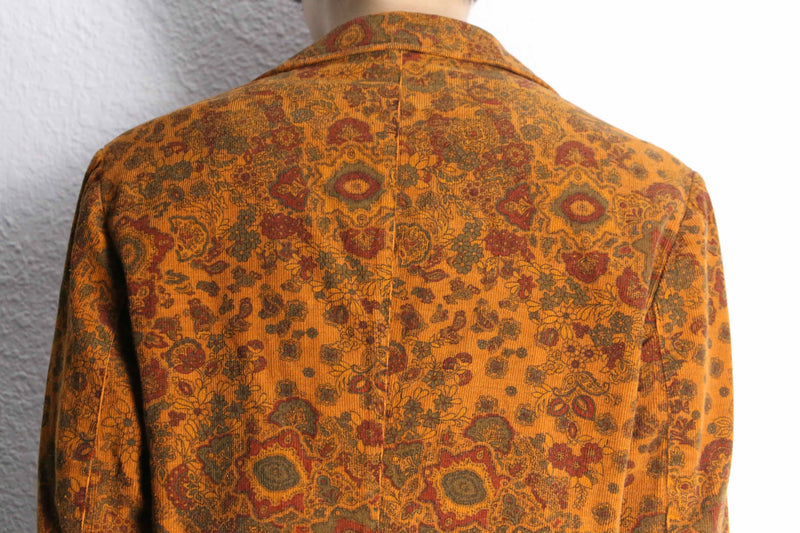 paisley design corduroy easy tailored jacket