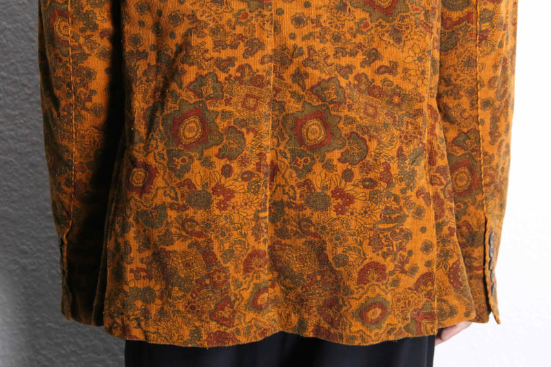 paisley design corduroy easy tailored jacket