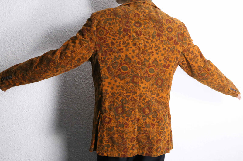 paisley design corduroy easy tailored jacket