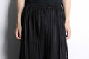 black pleats sheer balloon wide pants