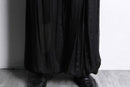 black pleats sheer balloon wide pants