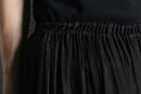 black pleats sheer balloon wide pants