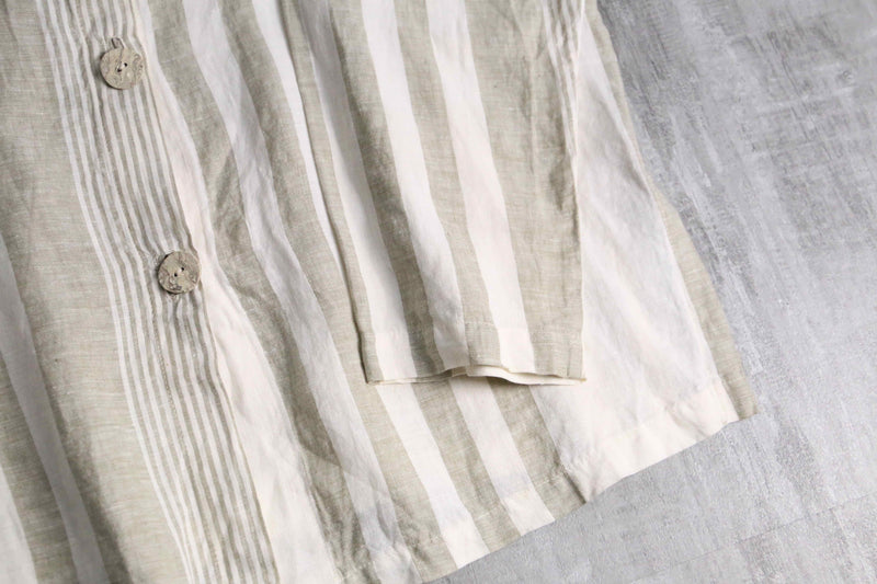 two-tonecolor linen stripe shirt