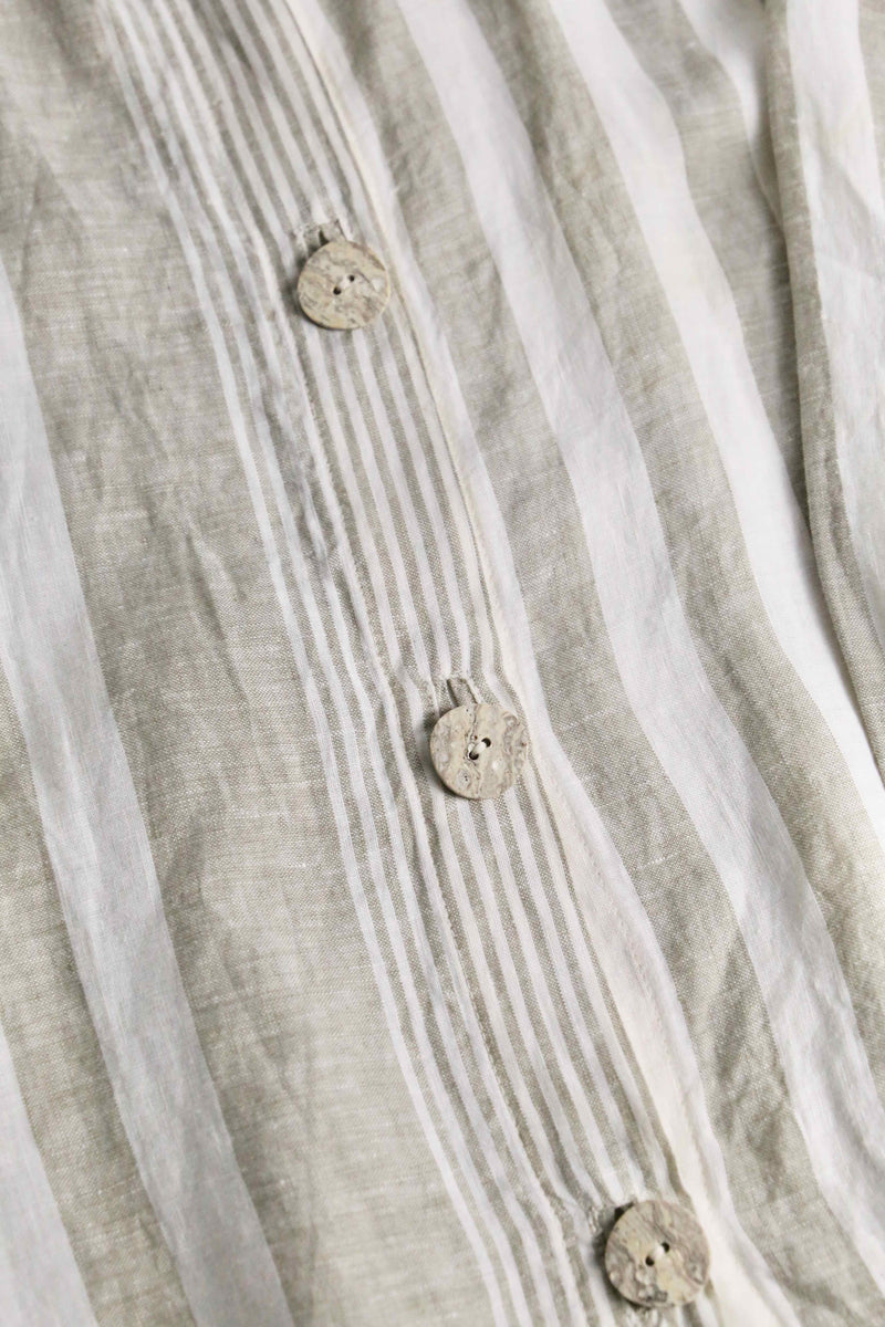 two-tonecolor linen stripe shirt