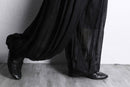 black pleats sheer balloon wide pants