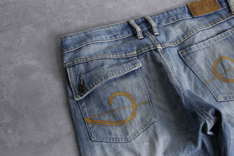 "DIESEL" blue color tapered denim pants