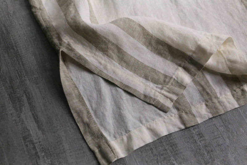 two-tonecolor linen stripe shirt