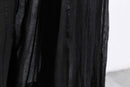 black pleats sheer balloon wide pants