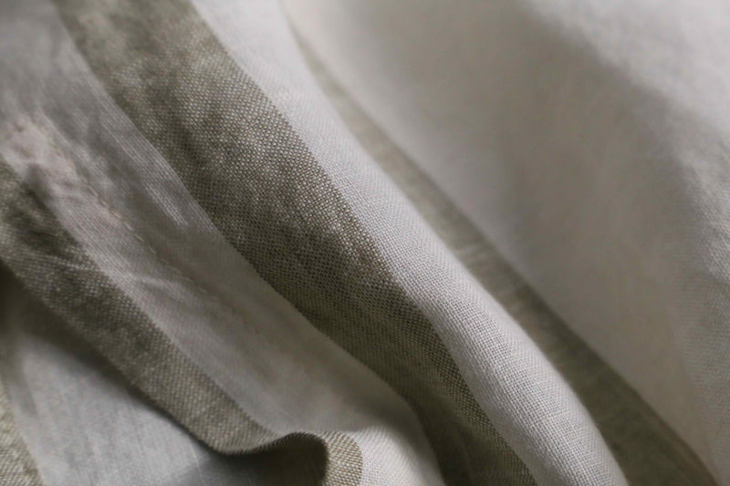 two-tonecolor linen stripe shirt