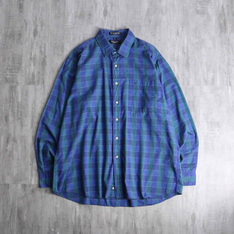 “Christian Dior” blue check shirt