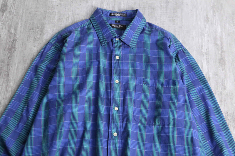 “Christian Dior” blue check shirt
