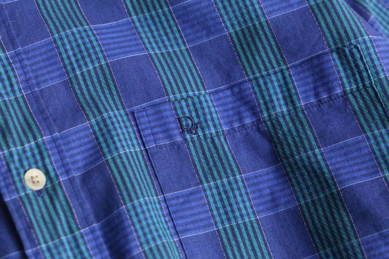 “Christian Dior” blue check shirt