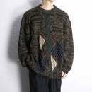 design switch cable pattern crew neck knit