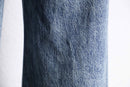 Stone wash wide straight denim pants