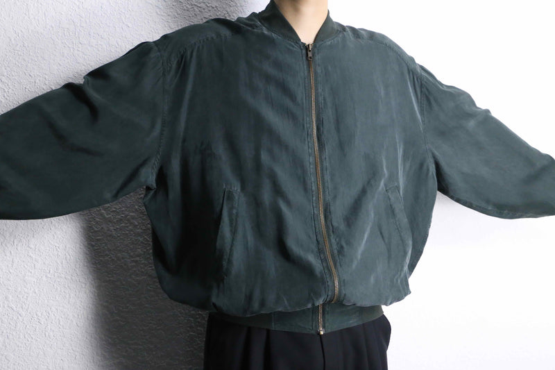 "PERRY ELLIS" ink black color silk jacket