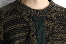 design switch cable pattern crew neck knit
