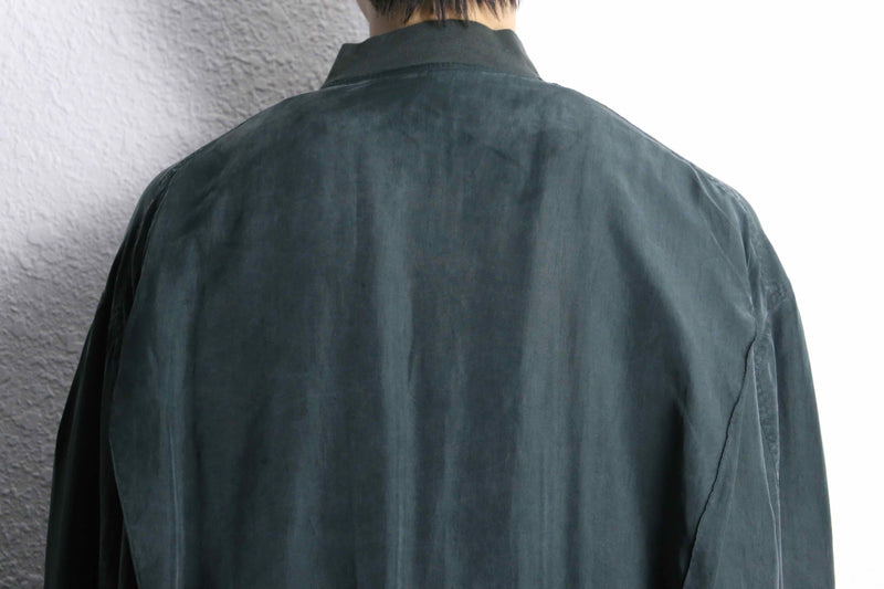 "PERRY ELLIS" ink black color silk jacket