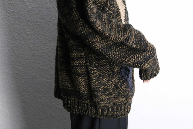 design switch cable pattern crew neck knit