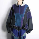 "Re:make" knit docking half zip track pullover