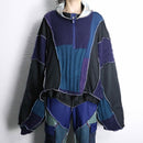 "Re:make" knit docking half zip track pullover