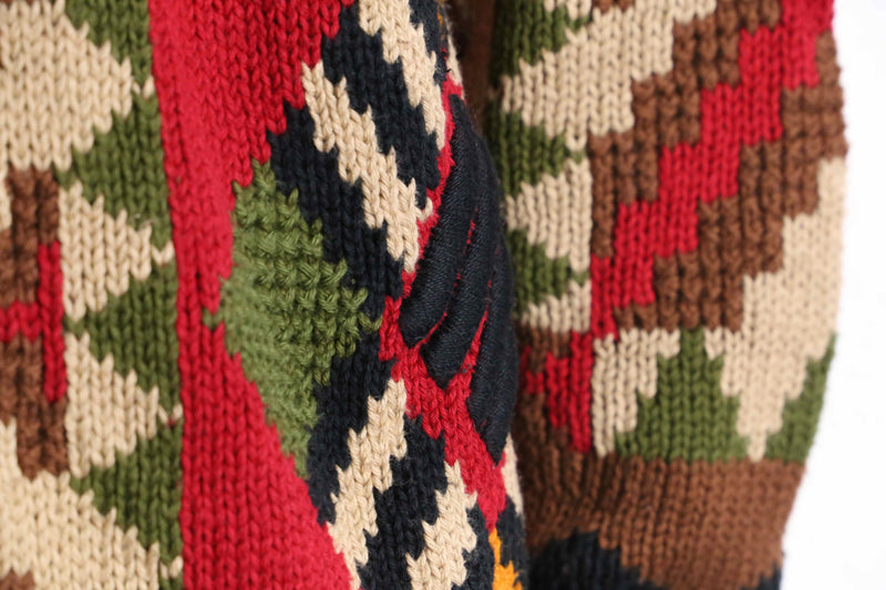 tribal×geometric pattern hand knit