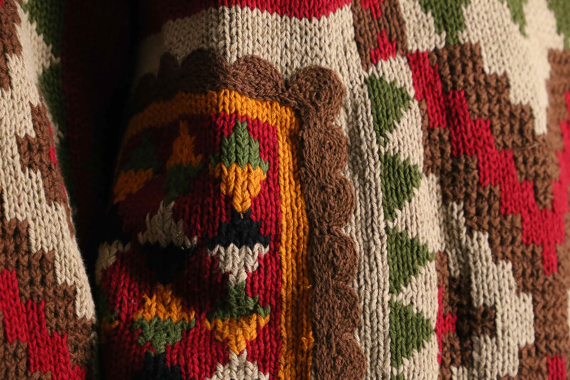 tribal×geometric pattern hand knit