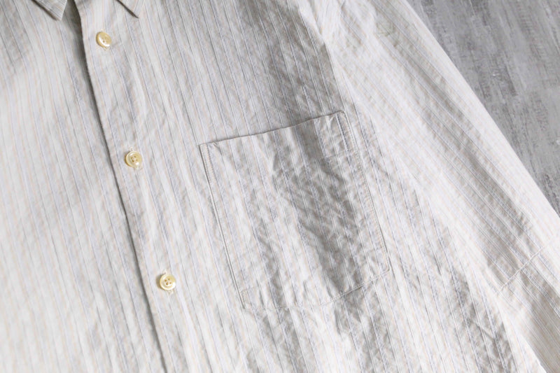 "KENZO HOMME" wrinkle stripe shirt