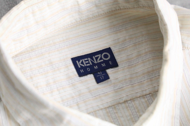 "KENZO HOMME" wrinkle stripe shirt
