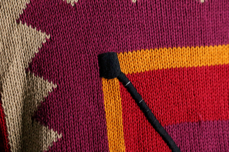 tribal×geometric pattern hand knit