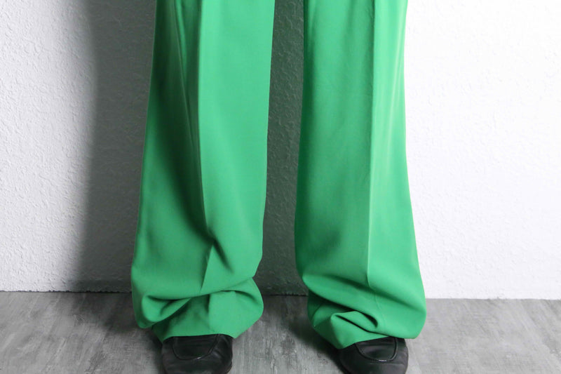 "HUGO BOSS" fresh green 2tuck drape wide slacks