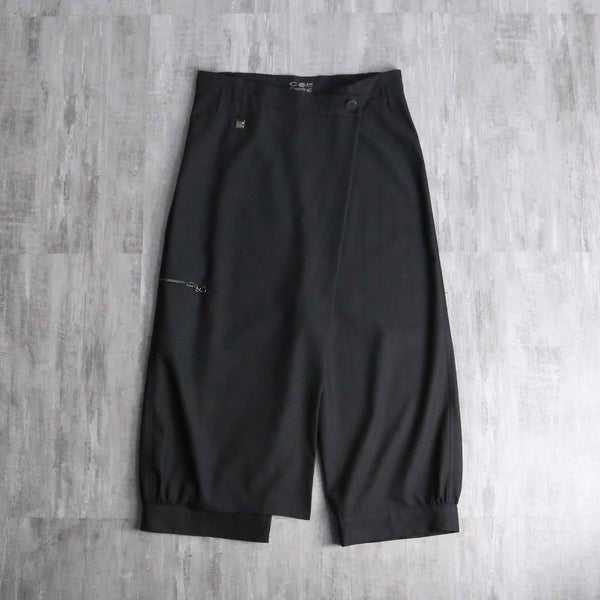 asymmetry design cropped length sarrouel pants