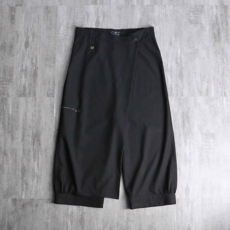 asymmetry design cropped length sarrouel pants
