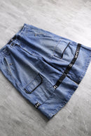 “M+F GIRBAUD” indigo short shuttle denim pants