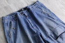 “M+F GIRBAUD” indigo short shuttle denim pants