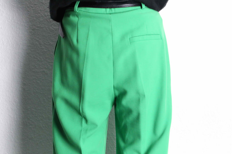 "HUGO BOSS" fresh green 2tuck drape wide slacks